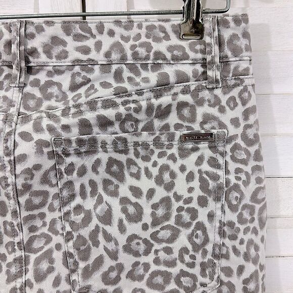 WHBM Jeans Size 8 High Rise Skinny Ankle Leopard Print - Picture 11 of 14
